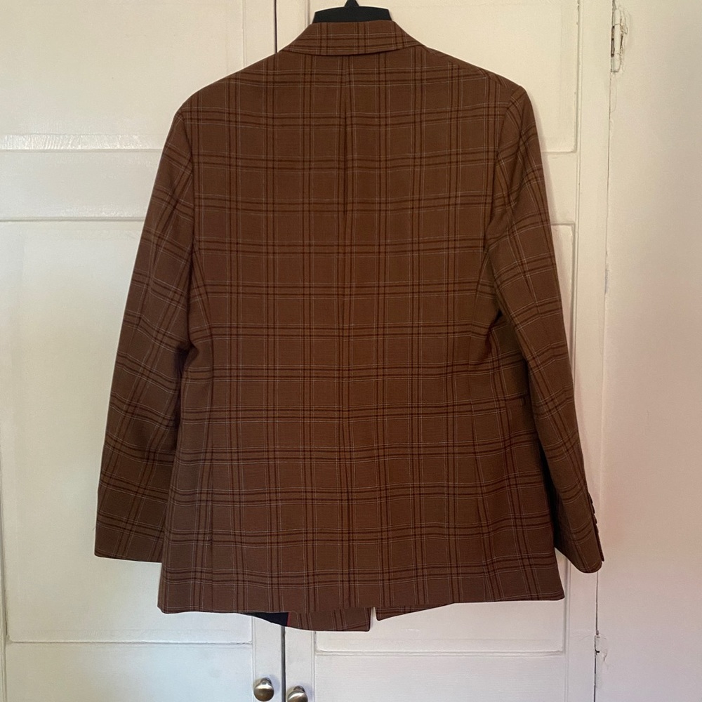Men’s Zara brown plaid oversized double breasted blazer - Picture 3 of 4